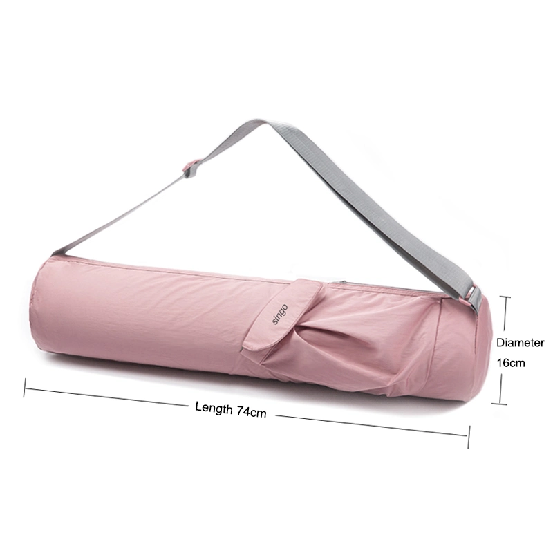 Pink Polyester Yoga Mat Carrying Pack X-Cross Reinforce Handle Sling Sport Bag Yoga Bag