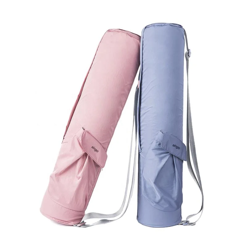 Pink Polyester Yoga Mat Carrying Pack X-Cross Reinforce Handle Sling Sport Bag Yoga Bag