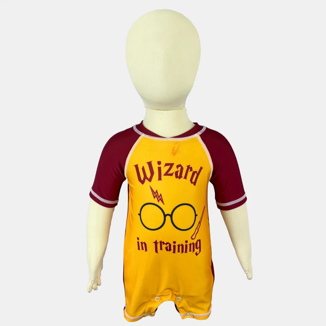 Yellow Baby Swimwear Rompers Boy Custom Cartoon One Piece Children Swimsuit Kids Fashion Custom